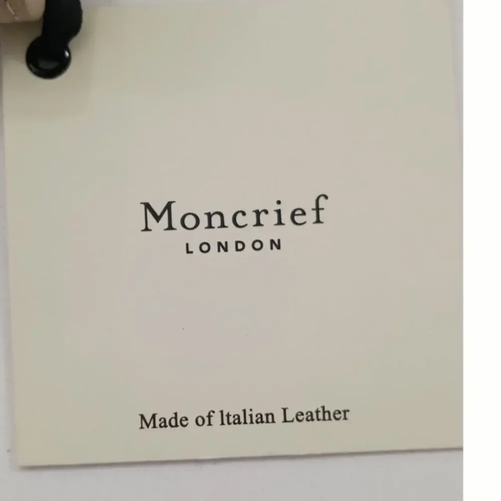 NWT Moncrief London Tillie luxury Italian leather wallet, Sesame. MSRP $360